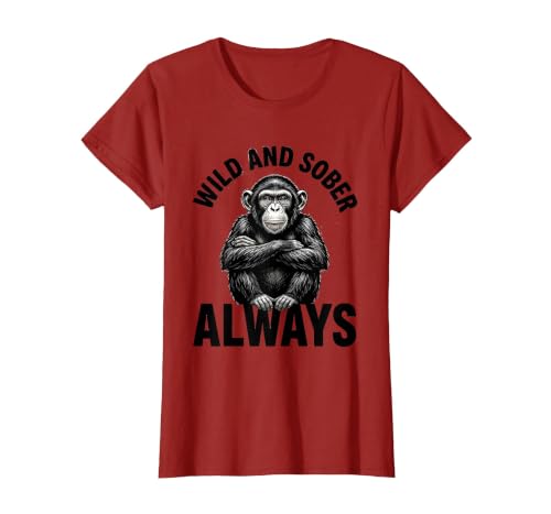 Mademark Wild and Sober Always Funny Monkey Design T-Shirt - Women - size chart