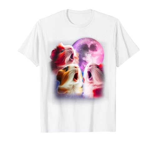 3 Animals Howling At The Moon Shirt & Gifts 3 Guinea Pigs Howling at The Moon Funny Pet Guinea Pig Lover T-Shirt - size chart