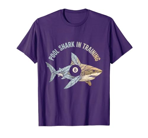 Mademark Pool Shark In Training 8 Ball Billiards Design T-Shirt - size chart