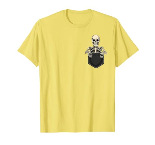 Funny Pocket Skeleton Halloween T Shirt For Men Funny Skeleton in The Pocket Halloween Kids Teens Adults T-Shirt - size chart