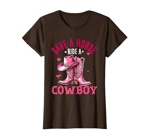 Save A Horse Ride A Cowboy Western Country Life Cowgirl T-Shirt - size chart