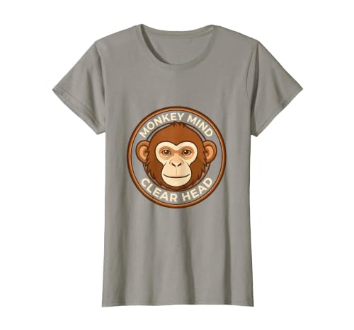 Mademark Monkey Mind Clear Head Sober Living Design T-Shirt - Women - size chart