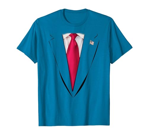 USA Trump Suit T-shirt Easy Halloween Costume USA President Trump Suit Easy Halloween Costume T-Shirt - size chart