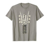 Rock and Wear Gifts Men Women Kids Skeleton Guitar Hand Rock On Guitarist Rock Band Music T-Shirt - size chart