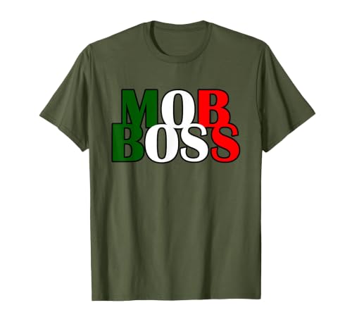Italian Yeah B Mob Boss Italian Flag 1920s Costume Mafia Party T-Shirt - size chart