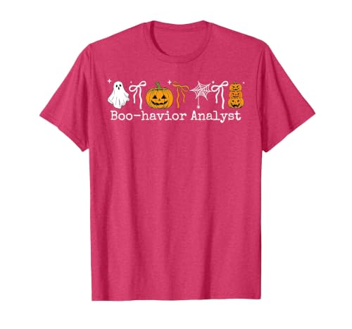 Behavior Analyst Halloween ABA Ghost Boo-havior Boo-Havior Analyst Pumpkin Ghost ABA Therapist Halloween T-Shirt - size chart