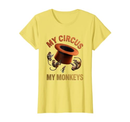 Mademark My Circus My Monkeys Funny Women Design T-Shirt - Women - size chart