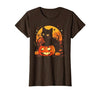 Black Cat Halloween Pumpkin Gifts Retro Black Cat Halloween Pumpkin Costume for Women Men Kids T-Shirt - size chart