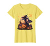 Halloween Dragons Fantasy Spooky Witchy Cute Halloween Dragon Witch Hat Pumpkin Moon Fantasy T-Shirt - size chart