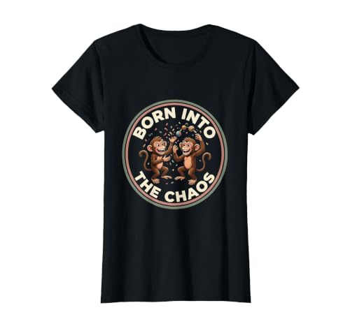 Mademark Born Into The Chaos Circus Monkey Design T-Shirt - Women - size chart