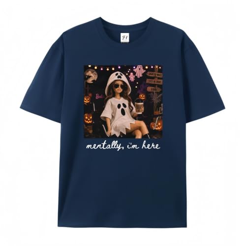 Chaierfei Funny Doll Halloween Mentally I'm Here T-Shirt - size chart