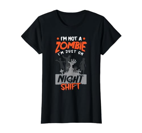 The Shift Worker - Night Shift Worker Design Night Shift Worker Halloween Funny Pun T-Shirt - size chart