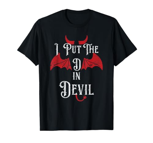 I Put the D in Devil Tees I Put the D in Devil Funny Halloween Matching Couple T-Shirt - size chart