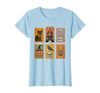 Halloween Stamp Cute Ghost Cute Fall Apparel Vintage Halloween Stamp Cute Ghost Pumpkin Cat Retro Fall T-Shirt - size chart