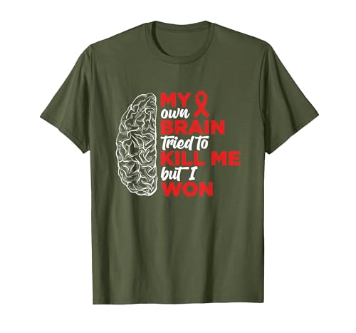 My Brain Tried To Kill Me But I Won Tee My Brain Tried to Kill Me But I Won T-Shirt - size chart
