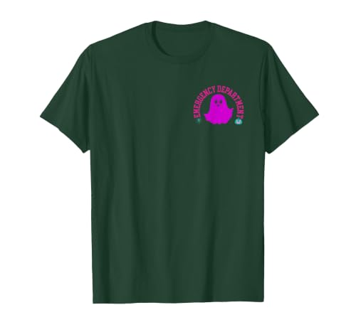 ER Nurse Halloween Pumpkin Emergency Department Spooky Emergency Department Ghost ER Nurse Halloween T-Shirt - size chart