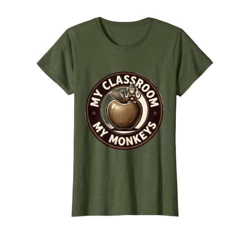 Mademark My Classroom My Monkeys Teacher Humor Design T-Shirt - Women - size chart