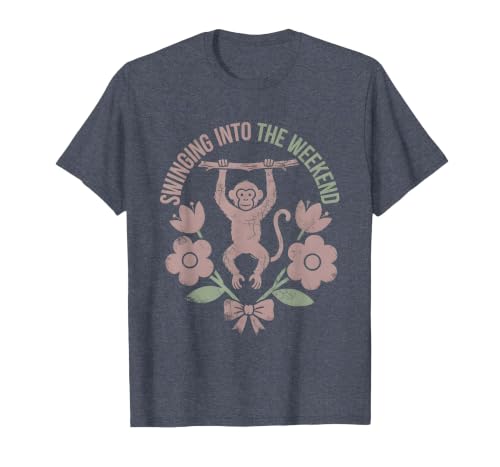 Mademark Swinging Into the Weekend Monkey Design T-Shirt - Men - size chart
