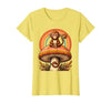 Mademark Monkey Perched on Giant Mushroom Illustration T-Shirt - Women - size chart
