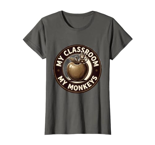 Mademark My Classroom My Monkeys Teacher Humor Design T-Shirt - Women - size chart