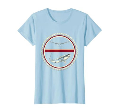 Shark Circling Swimmer Ocean Danger Illustration T-Shirt