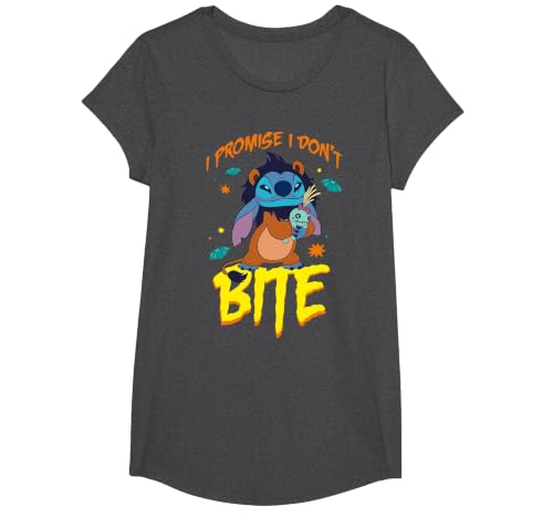 Disney Stitch Scar Costume I Promise I Don't Bite Halloween T-Shirt - size chart