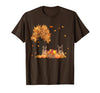 Funny German Shepherd Thanksgiving Halloween German Shepherd Autumn Leaf Fall Dog Thanksgiving Halloween T-Shirt - size chart