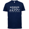 Dressdown Horses Makes Me Happy - Mens Premium Cotton T-Shirt - size chart