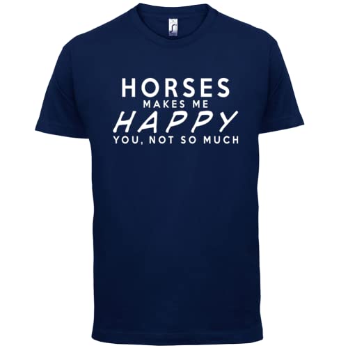 Dressdown Horses Makes Me Happy - Mens Premium Cotton T-Shirt - size chart