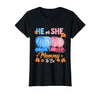 He Or She Pumpkin Gender Reveal Party Supplies Tee Halloween Pumpkin Gender Reveal He or She Mommy to Be T-Shirt - size chart