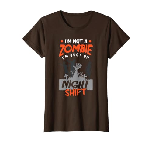 The Shift Worker - Night Shift Worker Design Night Shift Worker Halloween Funny Pun T-Shirt - size chart