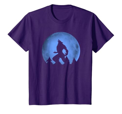 Ideas Halloween costume " Wolf moon " Wolf Halloween Costume Werewolf Blue Moon Scary for Men Boys T-Shirt - size chart