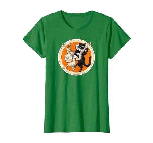The Persnickety Owl Vintage Halloween Ephemera The Black Cat Magazine Halloween Cat Rabbit and Banjo T-Shirt - size chart