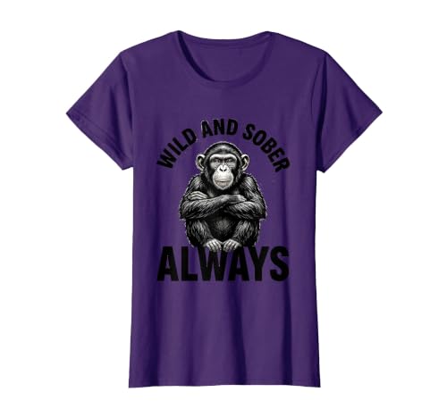 Mademark Wild and Sober Always Funny Monkey Design T-Shirt - Women - size chart