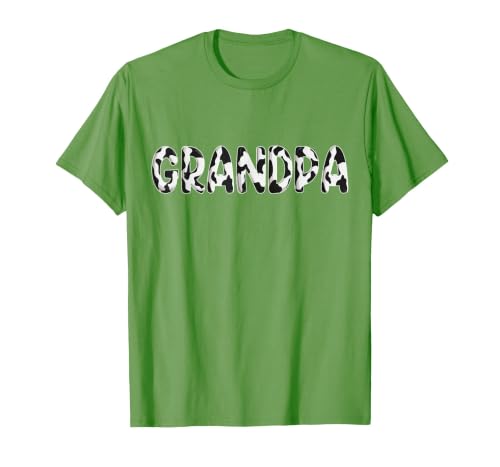 Cow Pattern Print Family Matching Birthday Shirts Cow Grandpa Birthday Family Matching Fathers Day Boy Girl T-Shirt - size