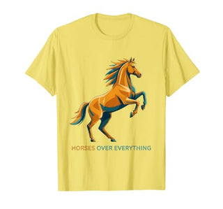 Mademark Horses Over Everything Equestrian Design T-Shirt - Men - size chart