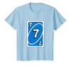 UNO Halloween Blue 7" Card T-Shirt - size chart
