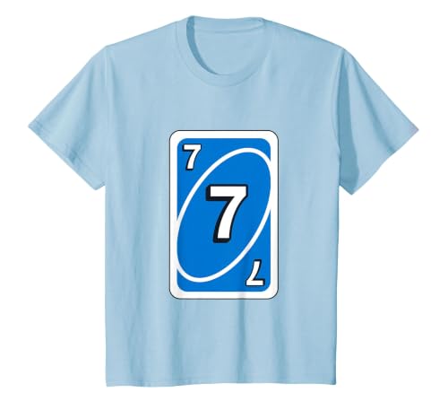 UNO Halloween Blue 7" Card T-Shirt - size chart