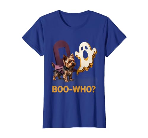 Mademark Boo-Who? Funny Yorkie Skeleton Halloween Dog Lover T-Shirt - size chart