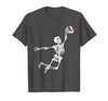 Halloween Shirts Women Men Kids Volleyball Skeleton Halloween Player Catcher Mens Boys Kids T-Shirt - size chart