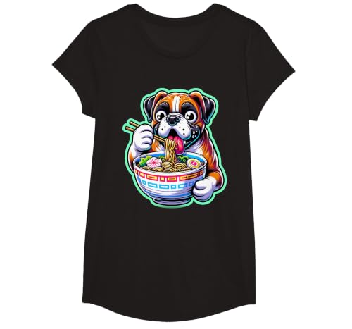 Noodle Ramen Boxer Dog Kawaii Anime Boxer Dog Ramen T-Shirt - size chart