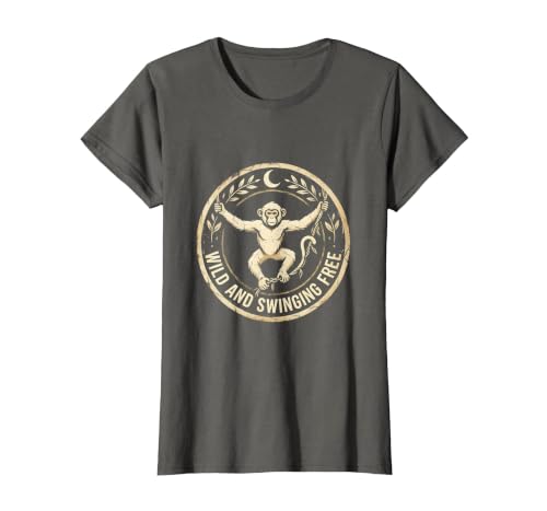 Mademark Wild and Swinging Free Monkey Graphic Design T-Shirt - Women - size chart