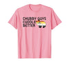 LGBTQ Pride Gifts Chubby Guys Cuddle Better Gay Bear Pride Couple Flag Love T-Shirt - size chart