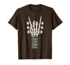 Rock and Wear Gifts Men Women Kids Skeleton Guitar Hand Rock On Guitarist Rock Band Music T-Shirt - size chart