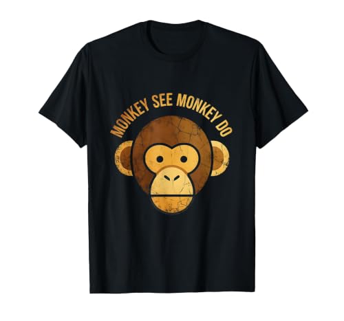 Mademark Monkey See Monkey Do Funny Primate Design T-Shirt - Men - size chart