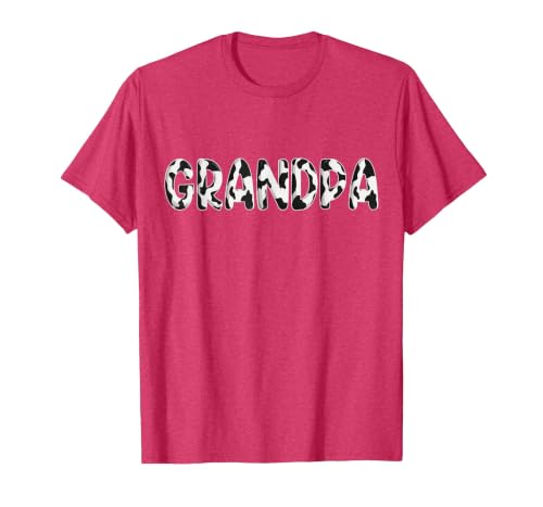 Cow Pattern Print Family Matching Birthday Shirts Cow Grandpa Birthday Family Matching Fathers Day Boy Girl T-Shirt - size