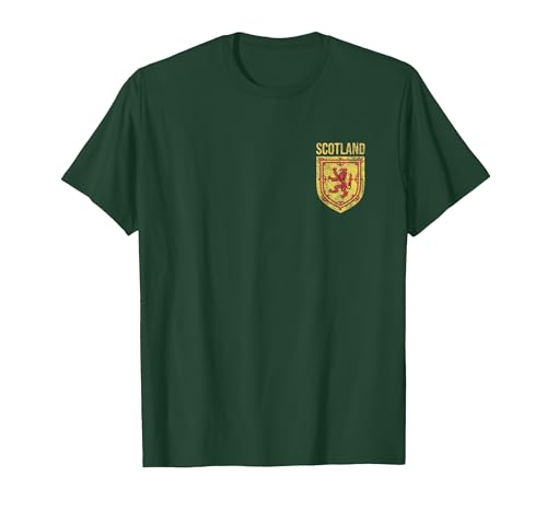 SCOTLAND COAT OF ARMS LION SCOT SCOTTISH Scottish Lion Emblem Scotland Flag Coat of ARMS Independence T-Shirt - size chart