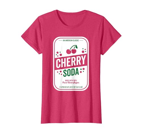 Funny Soda Pop Label Tees Soda Group Halloween Costume Cherry Soda T-Shirt - size chart