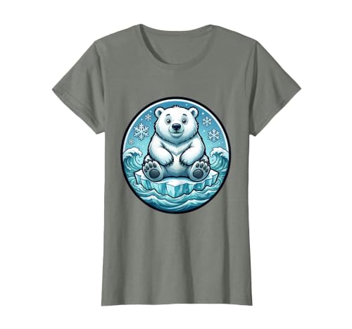 Mademark Polar Bear Lone Ice Floe Arctic Drift Design T-Shirt - size chart