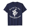 Sorry I'm Late, I Didn't Want to Come White Rabbit Watch T-Shirt — design detail